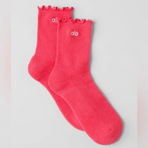 Alo Women’s Lettuce Edge Sock S P CH/M 5-7.5 Brand New - Picture 3 of 3